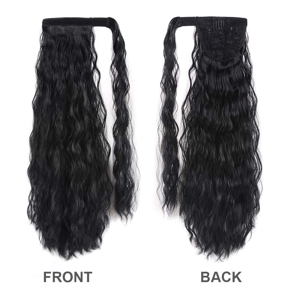 Elegant 22 Inch Corn Wave Curly Clip-In Ponytail Extension – Synthetic Hairpiece