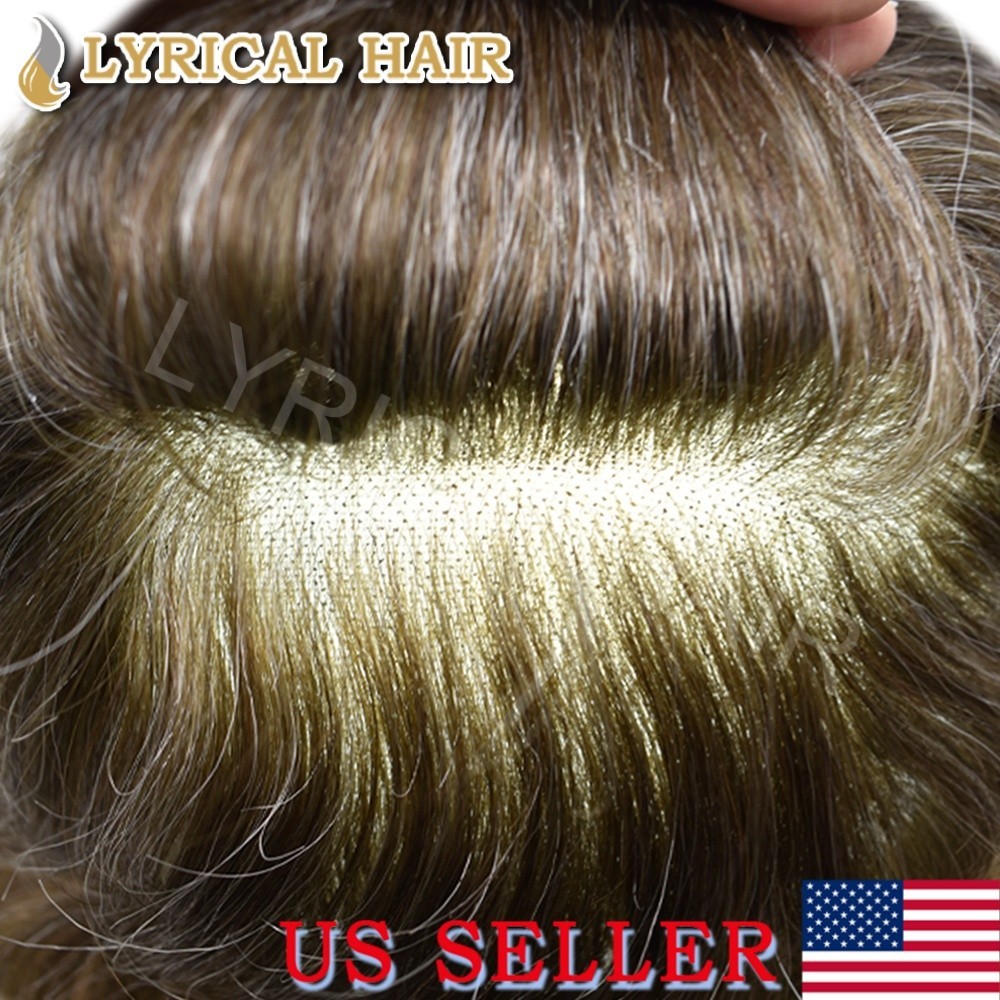 Full Lace Men’s Toupee Human Hair Breathable Natural Hairline Hair Piece System