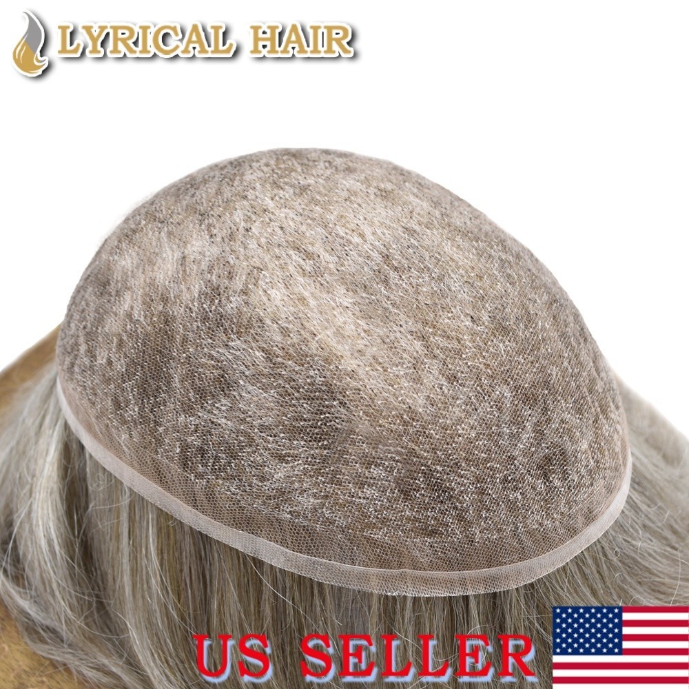 Lyrical Hair Full Lace Mens Hairpiece Human Hair Toupee Natural Hairline System