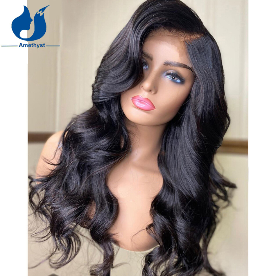Natural Wavy Brazilian Human Hair 5.5X4.5 PU Silk Base Closure Wig Pre Plucked