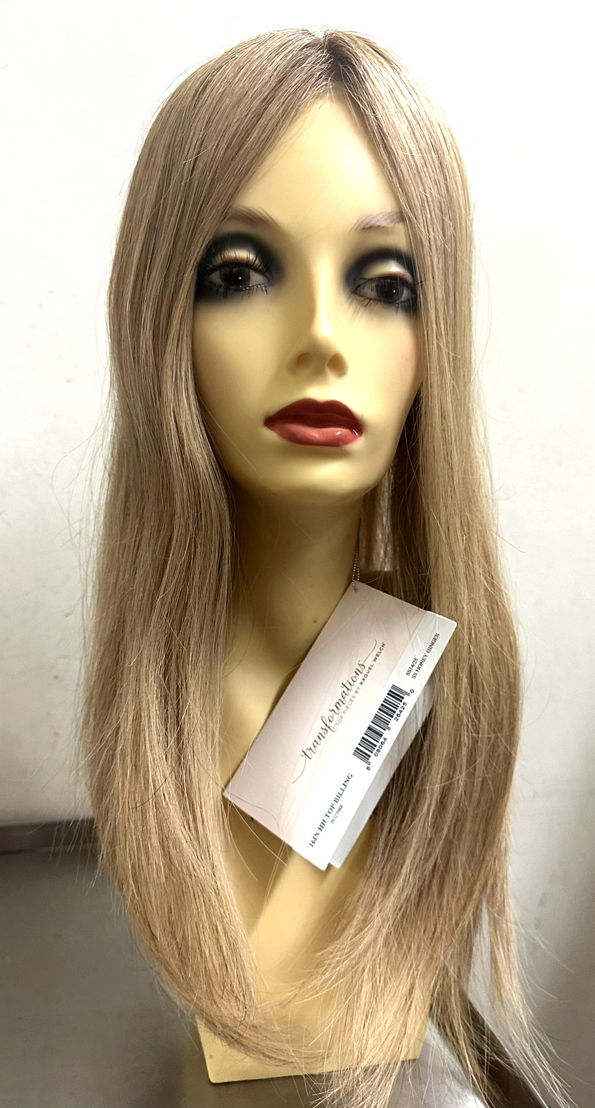 RAQUEL WELCH TOPPER-16″TOP BILLING-14/25SSHoneGingerHumanHairMonoTopBASE8.5″X10″