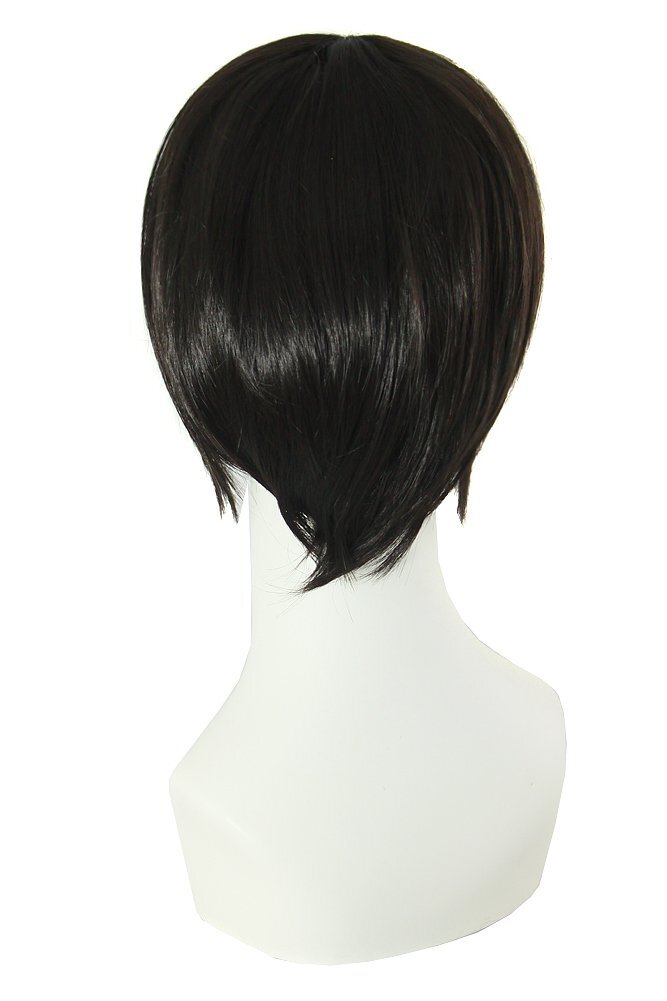 12 Inch / 30 cm Men Short Straight Wig Cosplay Costume Wig Black