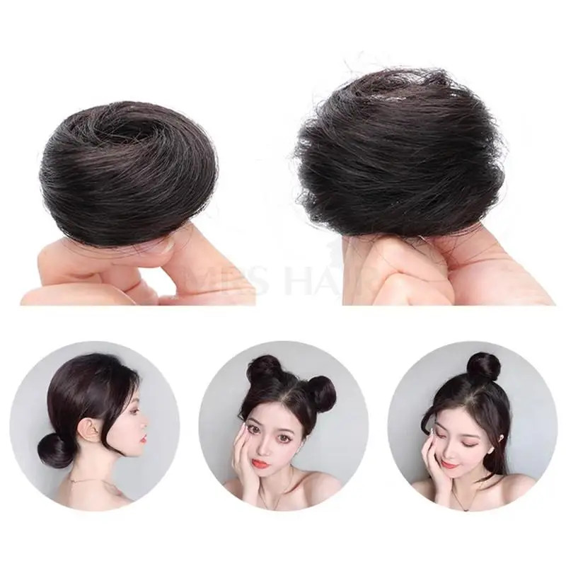 Human Hair Messy Bun Scrunchie – Real Remy Hair Updo Hair Piece for Women,