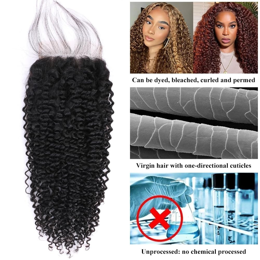5×5 HD Lace Closure Jerry Curly Ultra-thin Transparent HD Lace Closure 12A Brazi