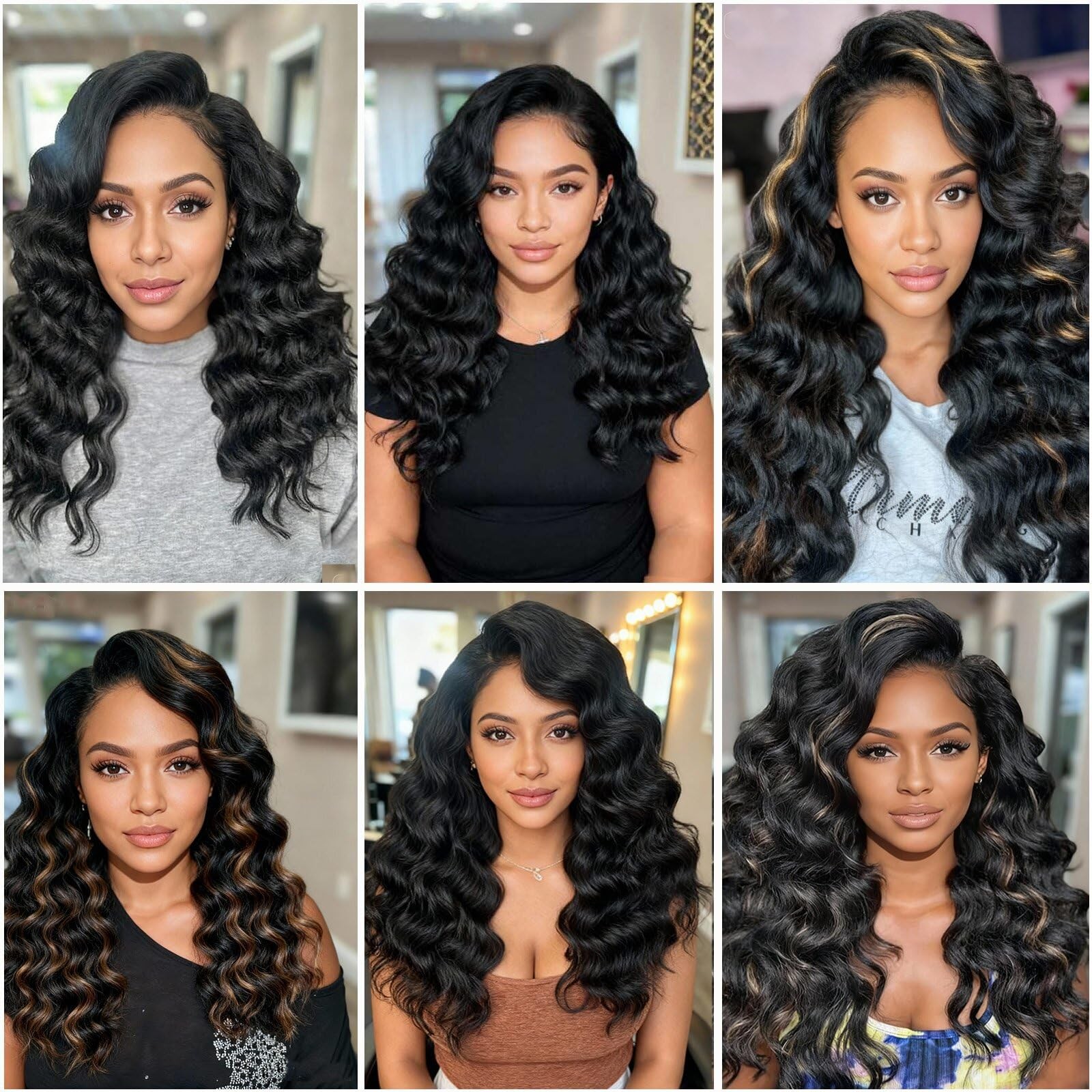 8 Packs Pre Looped Ocean Wave Crochet Hair 18 Inch Synthetic Braids Black Mix…