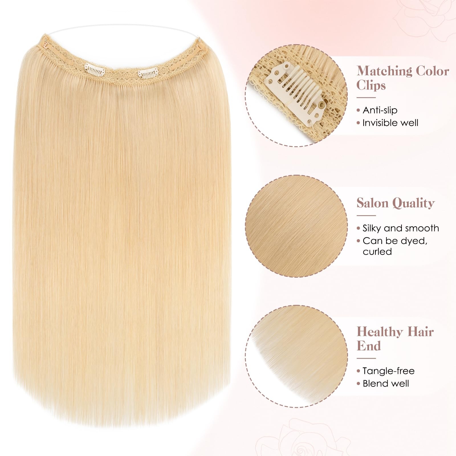 S-Noilite Halo Hair Extension Invisible Wire In Real Remy Human Hair Extensions