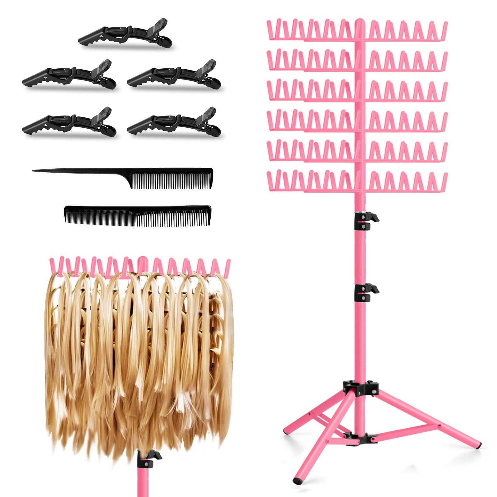 Braiding Hair Rack Height Adjustable 144 Pegs Braiding Rack Hair Extension Ho