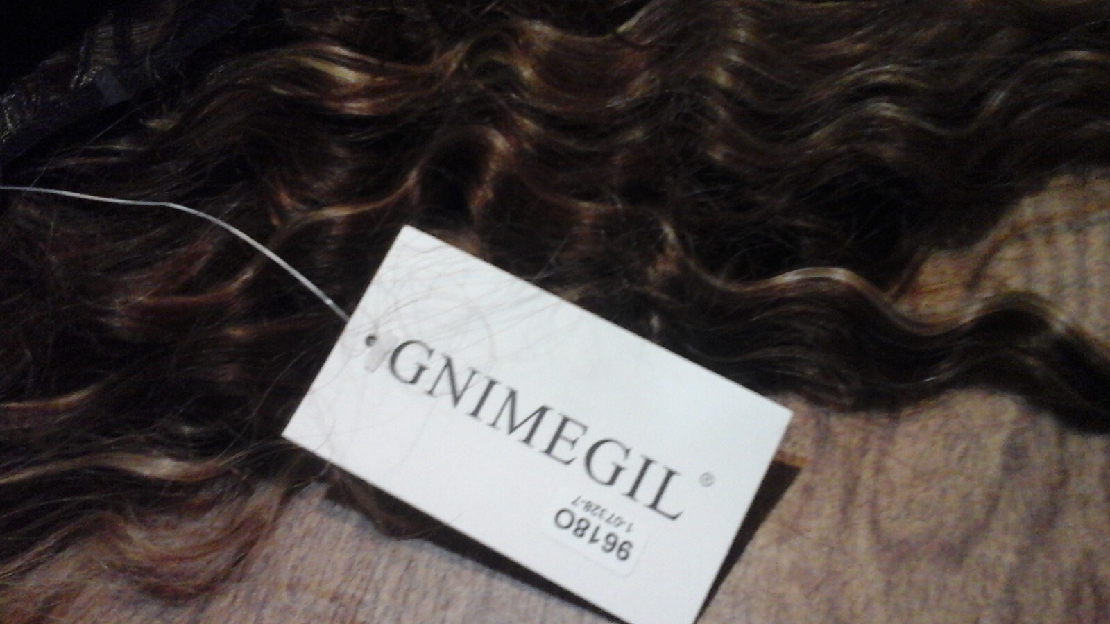 GNIMEGIL Long Curly Brown Mix Blonde Wig + Weaving Cap