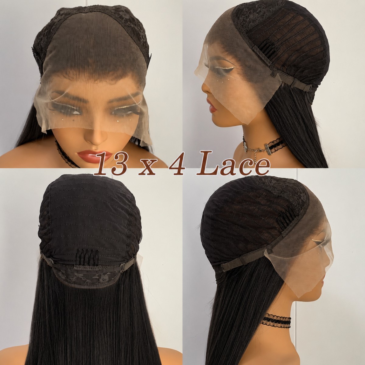 Lace Front Wig Long Straight Off black Heat Resistant Synthetic Hair