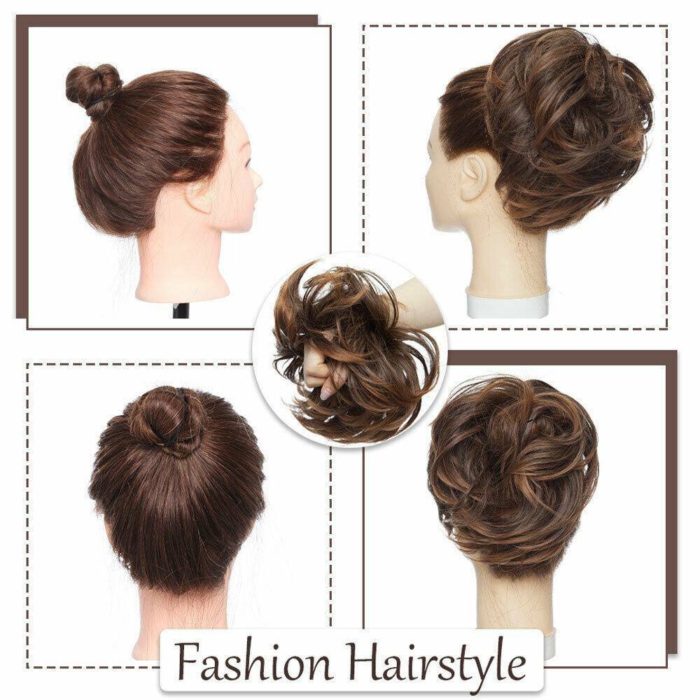 THICK Curly Bun Extension Scrunchie Hair Piece As Human Messy Chignon Soft 48g