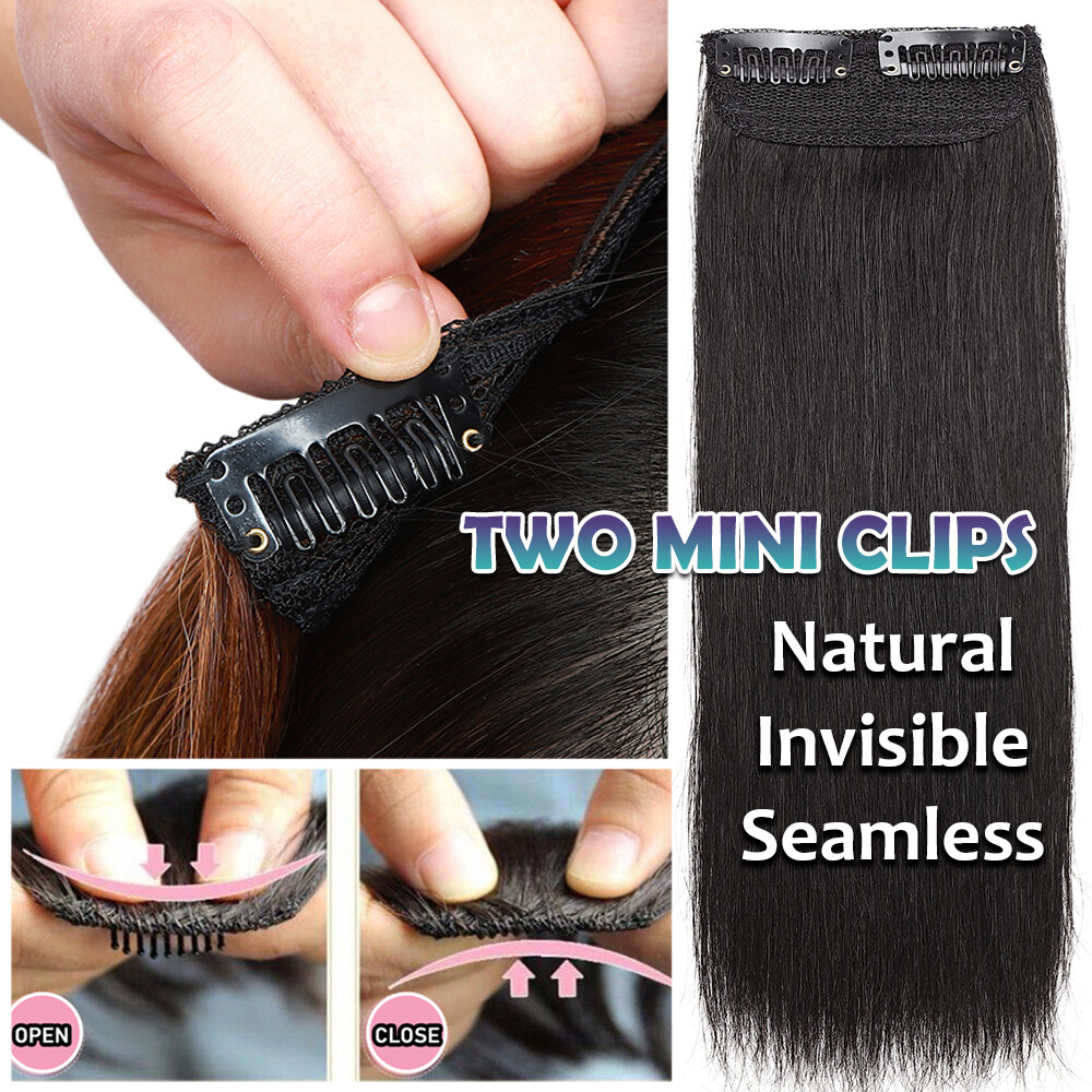 Clip In Side Invisible Patch ONE PIECE 100% Real Human Hair Pads Extensions Weft