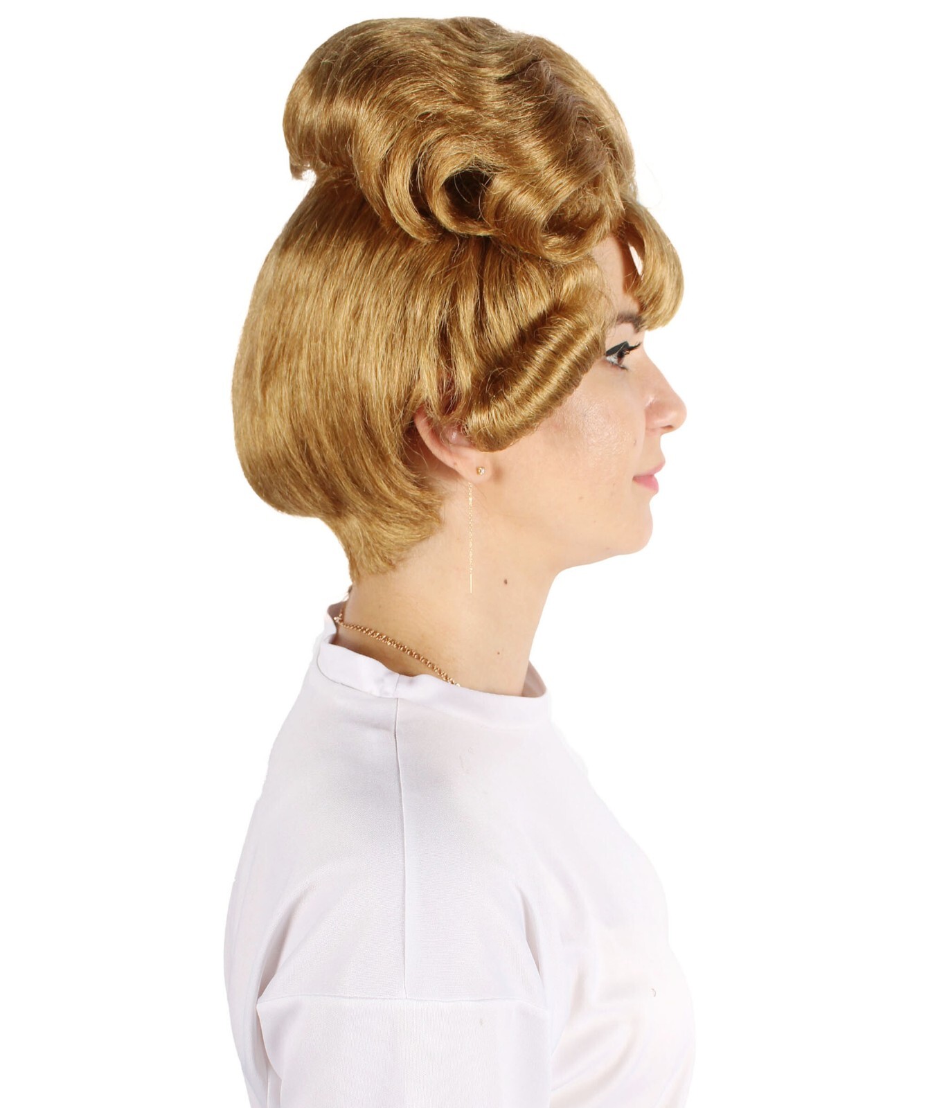 Adult Women’s British Model Blonde Wig, Best for Halloween, Flame-retardant