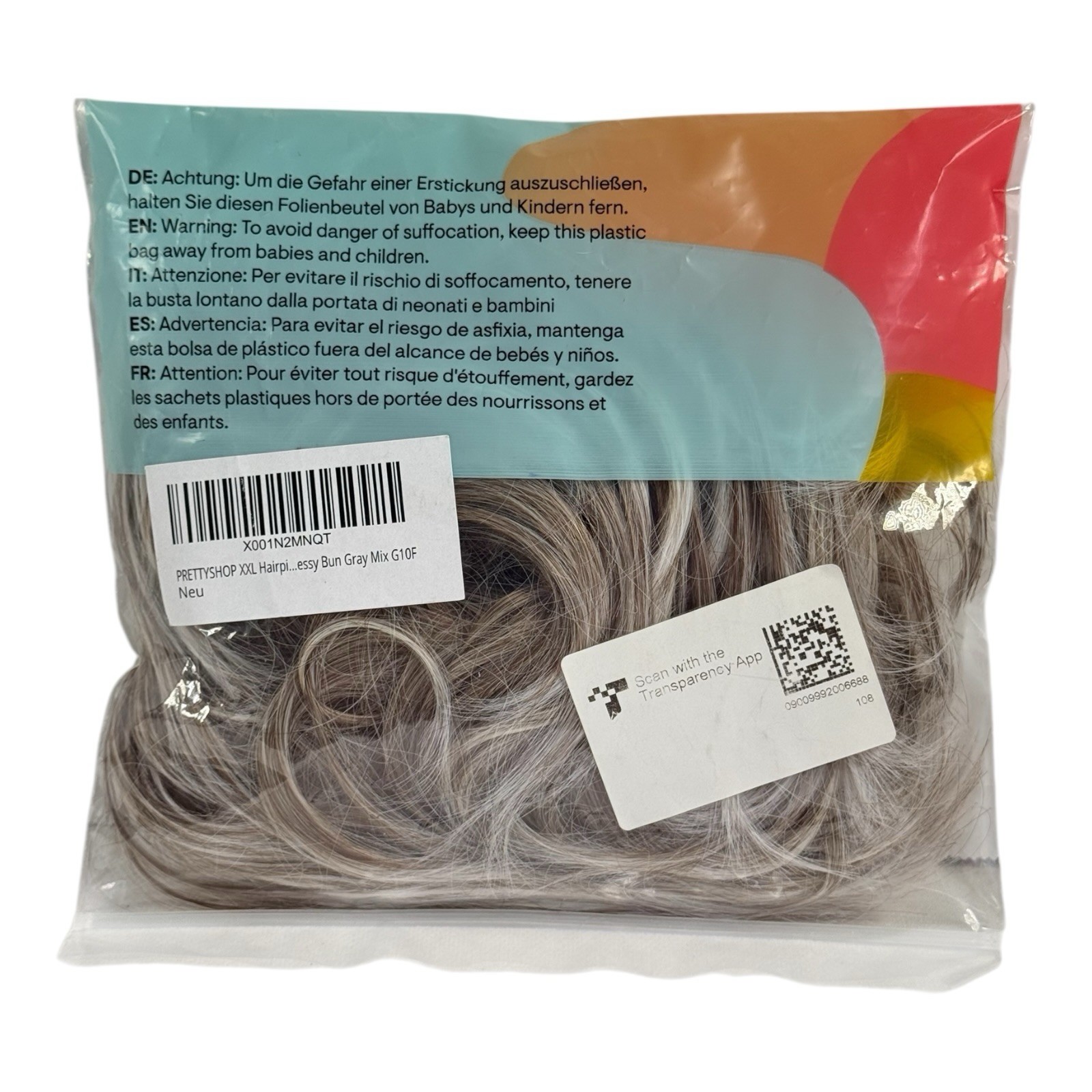 Caisha XXL Gray Mix Scrunching Updo Slightly Wavy Messy Bun G10F NEW