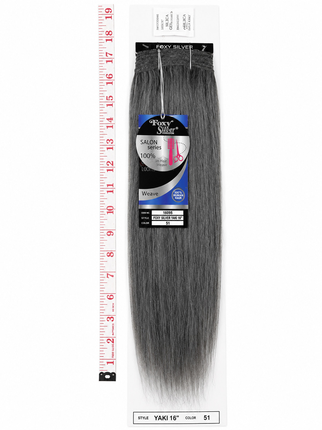 Foxy Silver Yaki 100% Human Hair Weave, 8″-18″, Tangle free, Natural look