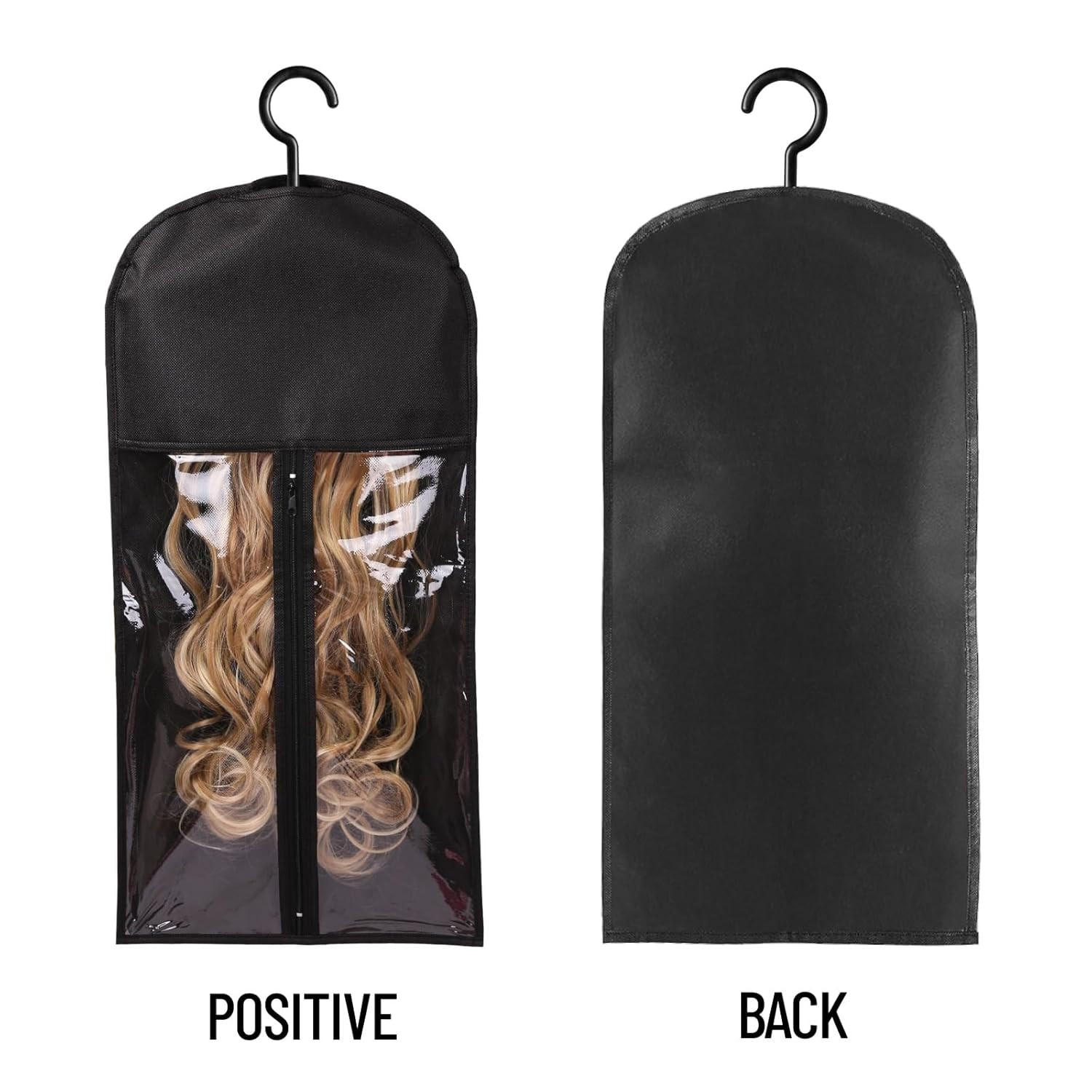 12PCS Wig Bags Storage with Hanger Hair Extension Holder Wig Storage