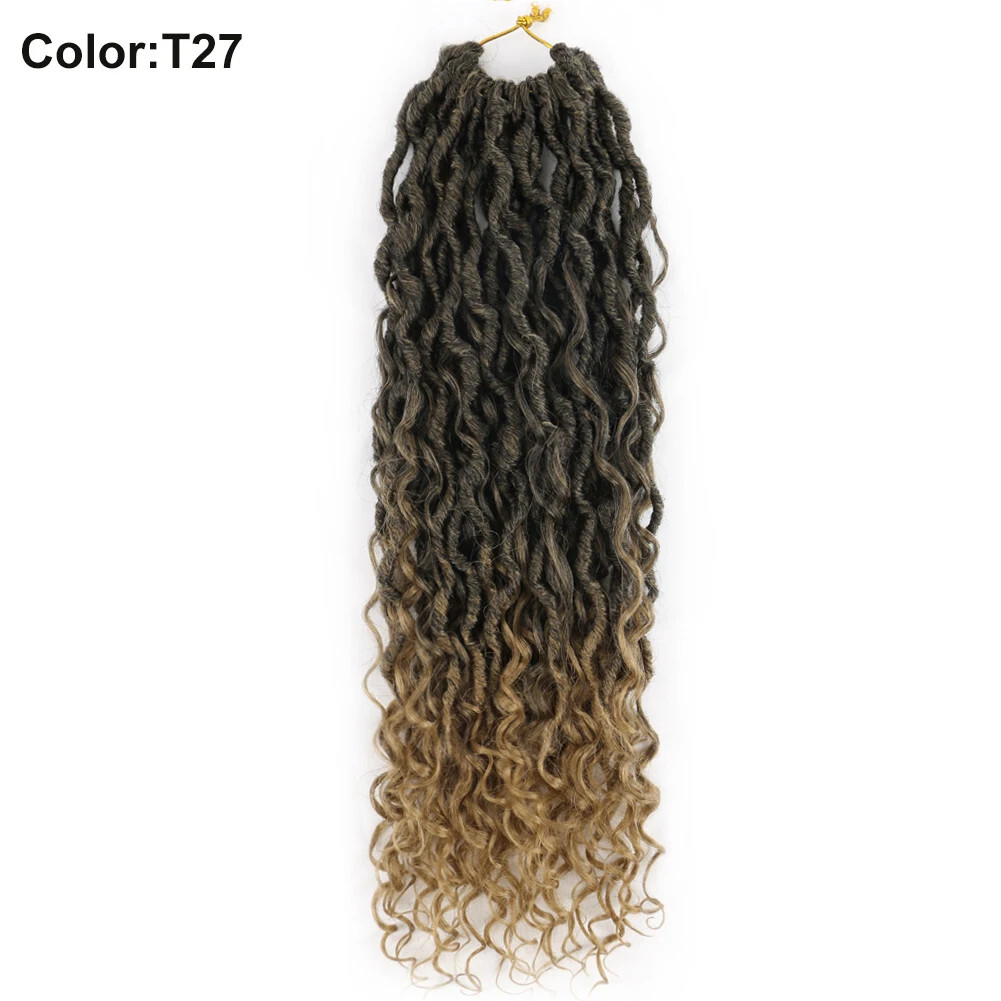 14″ – 24″ Faux Locs River Curly Crochet Hair Boho Goddess Braid Hair Extensions