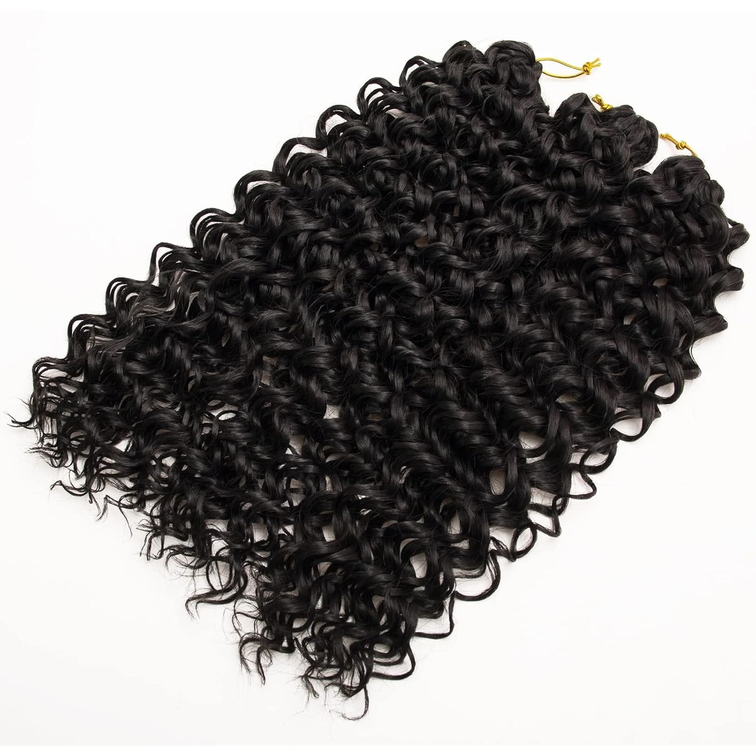 GoGo Curl Water Wave Curly Crochet Hair – 18 inch, Pack of 6 in 1B Natural Black