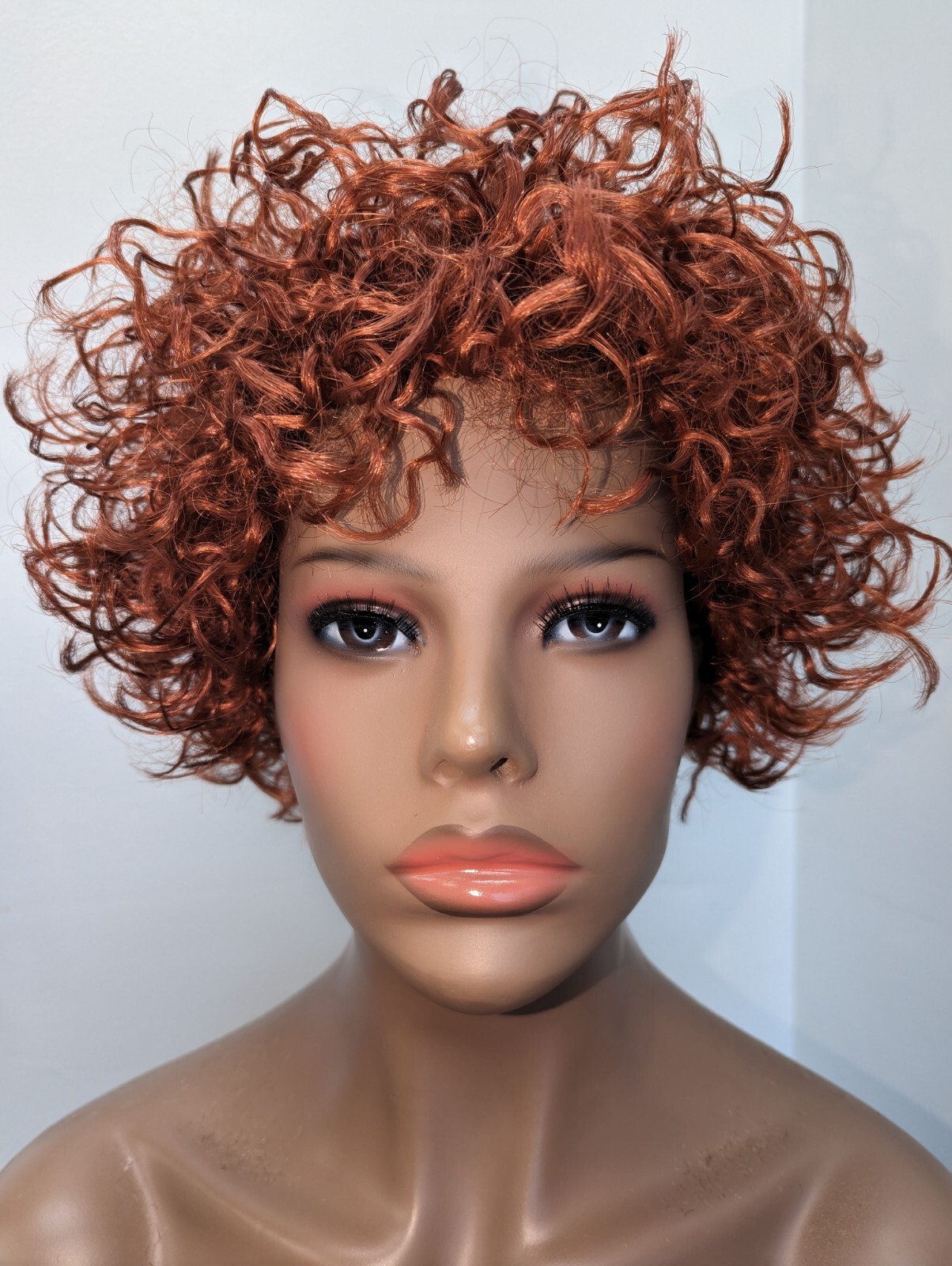 Short Sexy Trendy Synthetic Cringle Wavy Hot Fire Red #130 With Bangs Wig
