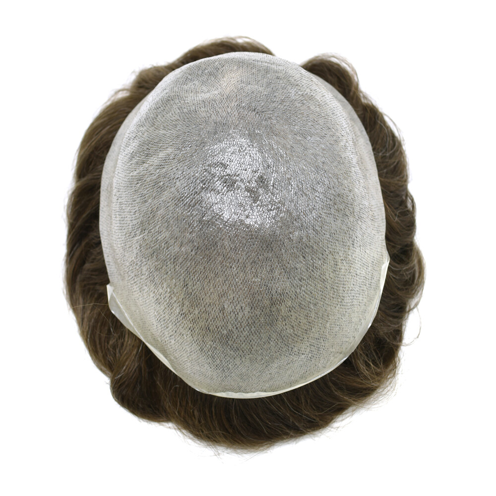 0.03mm Super Thin Skin V-loopMens Toupee Hair Replacement Hairpieces PU System