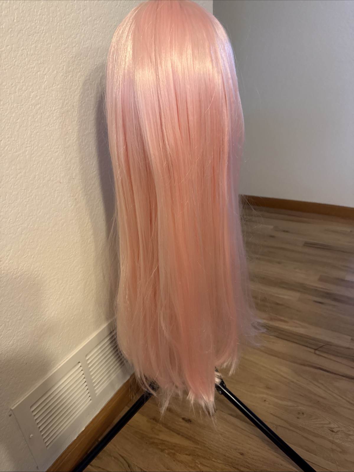 607 Pink Synthetic Wig 30 Inches Long Very Soft Lace Cap Open Weft