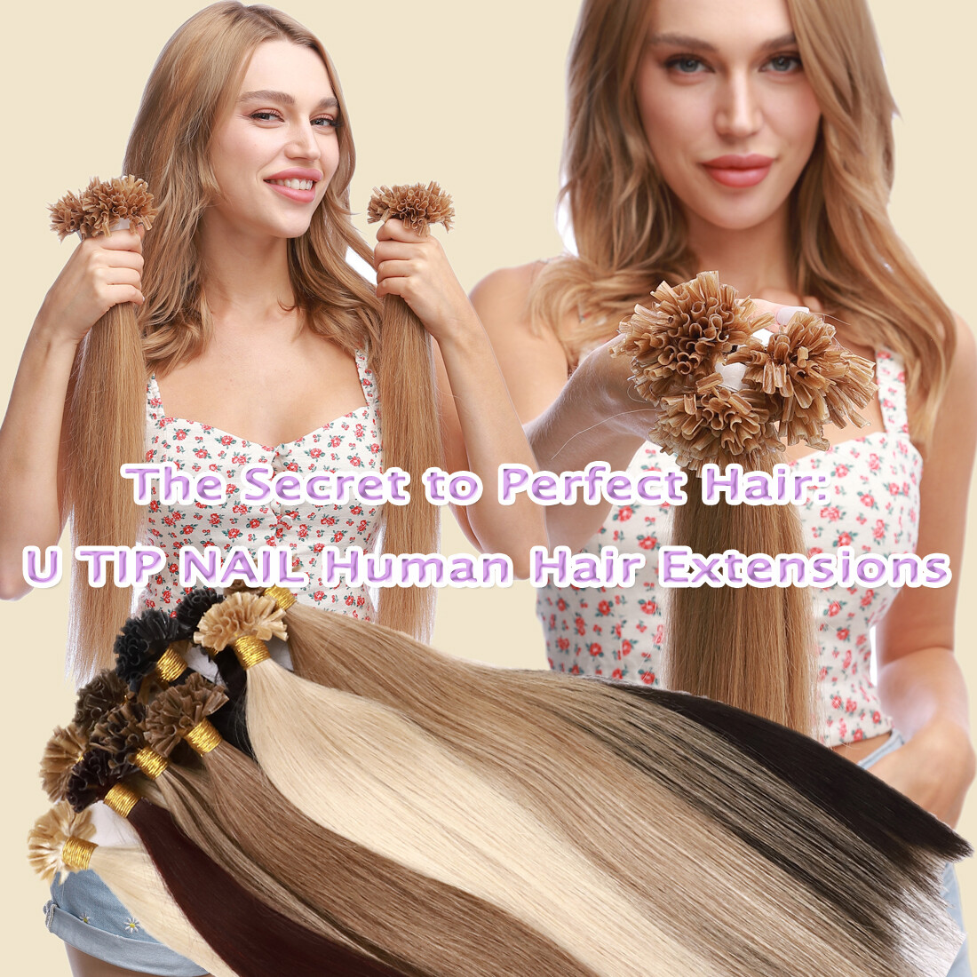 CLEARANCE Keratin 1G/S Pre Bonded Nail U Tip Remy Human Hair Extensions Balayage