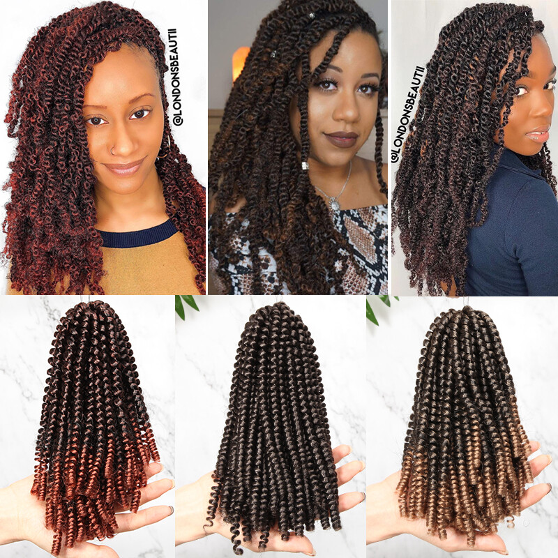 Spring Twist Braiding Hair Extensions Ombre Passion Twist Crochet Loop 30Strands
