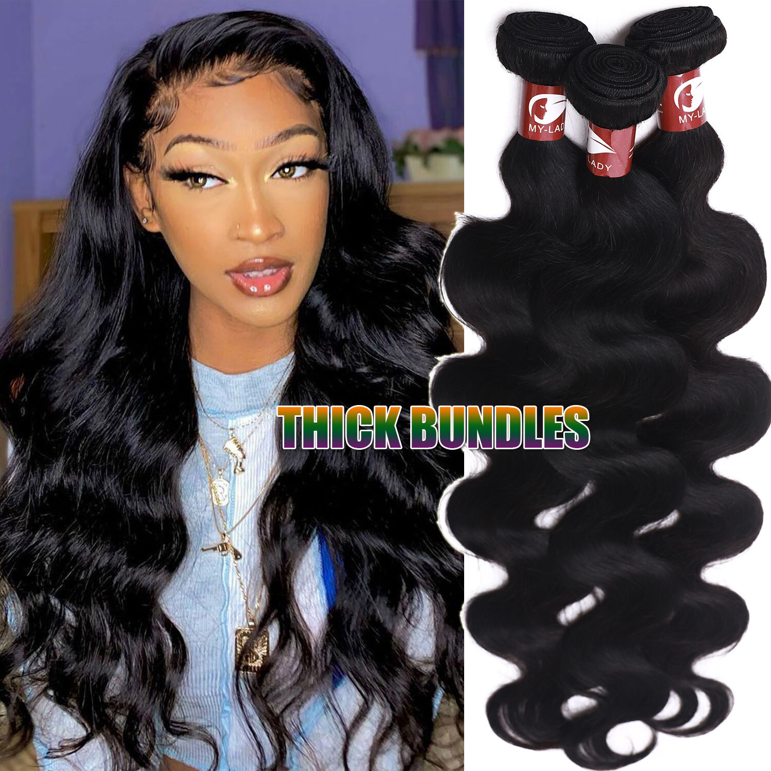 Brazilian/Peruvian Virgin Human Hair Bundles Body Wave Weave Weft Extensions USA