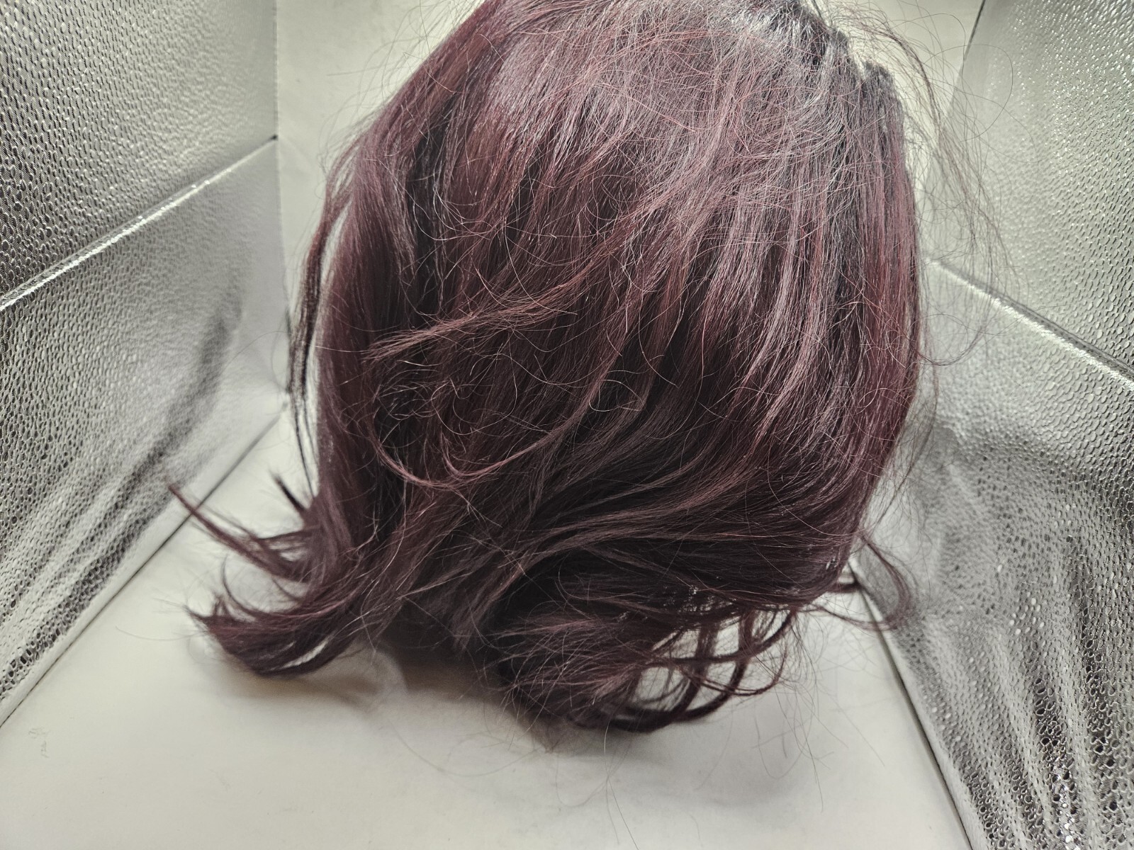 Mayde Beauty Wig Black With Auburn Highlights Wig Used Curling Iron Safe Used