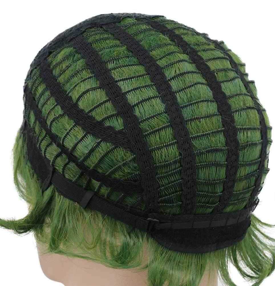 5 Inches Short Curly Men Fluffy Dark Green Halloween Party Cosplay Costume Wig