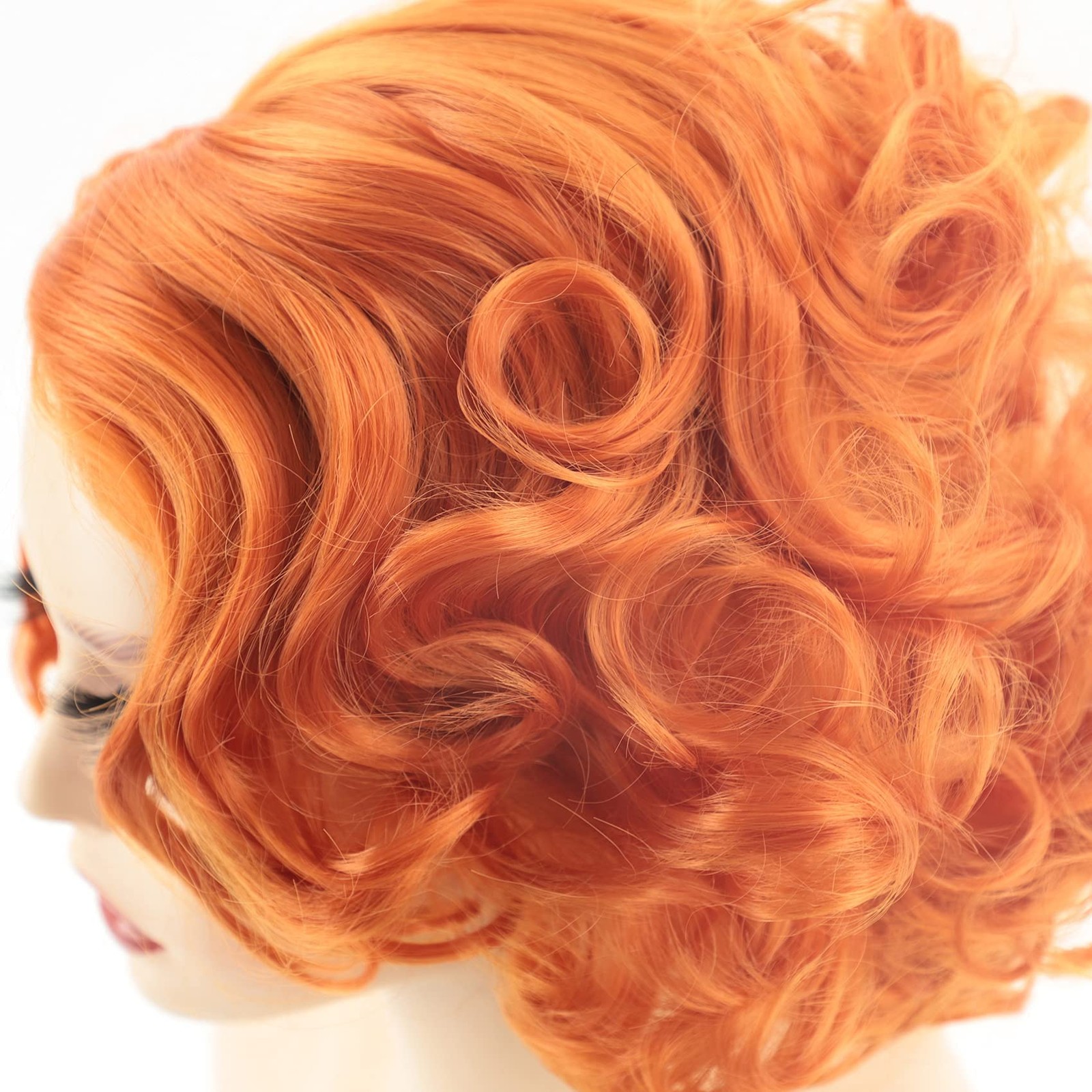 Gnimegil Short Orange Wig Layered Wavy Curly Wigs For Women Cosplay Carnival