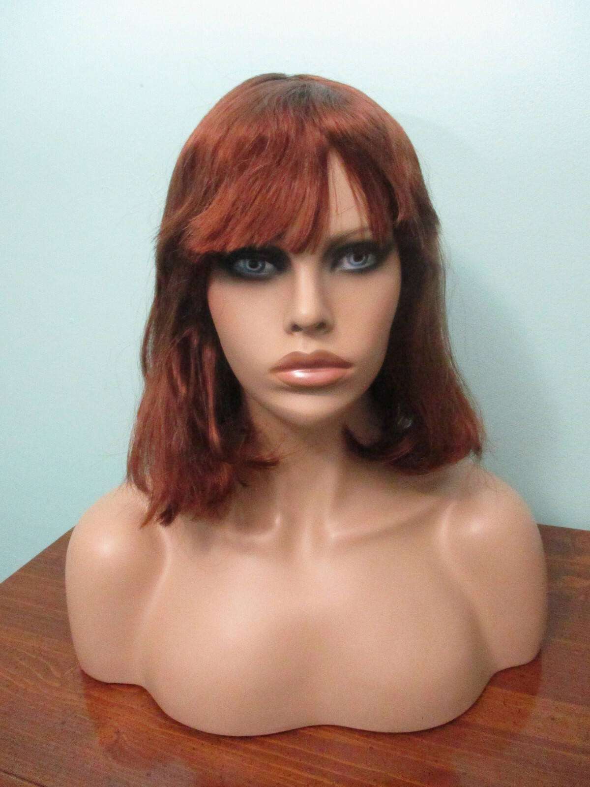 14″ red brown / auburn straight medium length PAGE cut WIG by SEPIA / WEST BAY