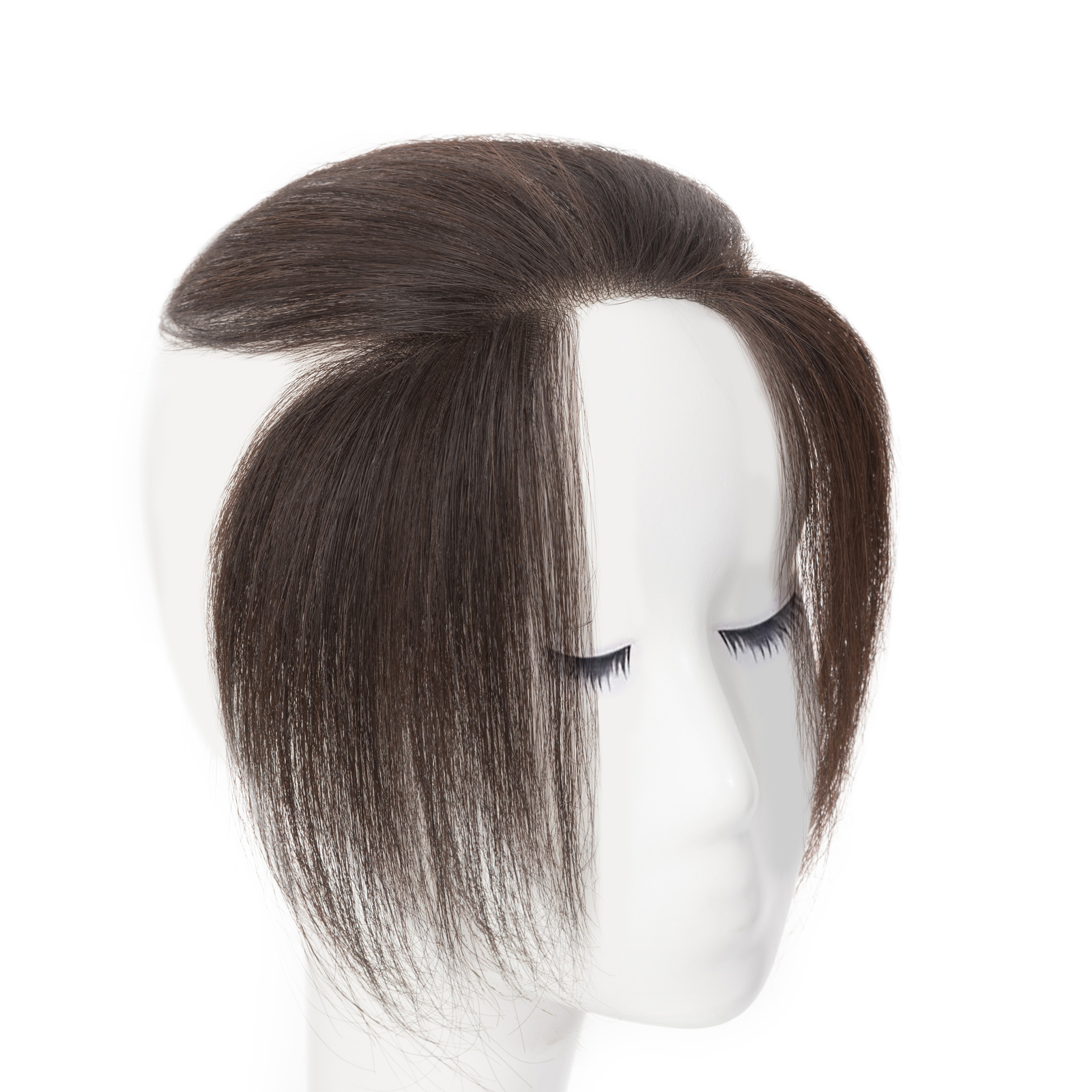 Mens Toupee Human Hair Replacement System V-loop Super Thin PU Skin Hairpiece US