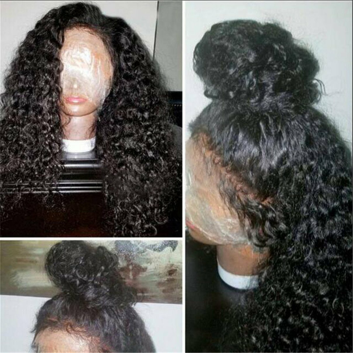 100% Human Hair Wigs Full Lace Deep Wave Wig Brazilian Black Wig Glueless Soft