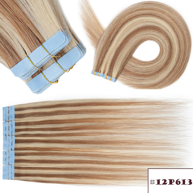 CLEARANCE Tape In Russian Remy Human Hair Extensions Invisible Skin Weft 20Piece