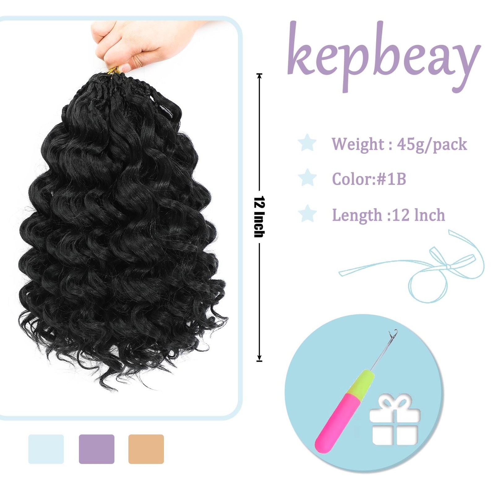 Pre-Looped Ocean Wave Crochet hair Deep Wavy Crochet Hair Water Wave Braiding…