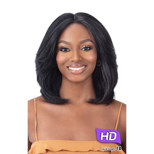 HD lace front bob length unit with flip out bangs- Julia