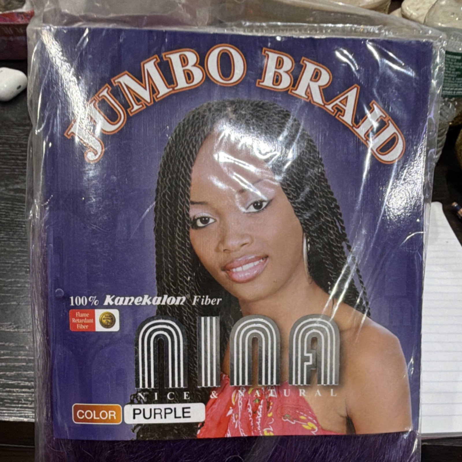 Nina Jumbo Braid Flame Retardant Kanekalon Purple Hair Extension Weaving