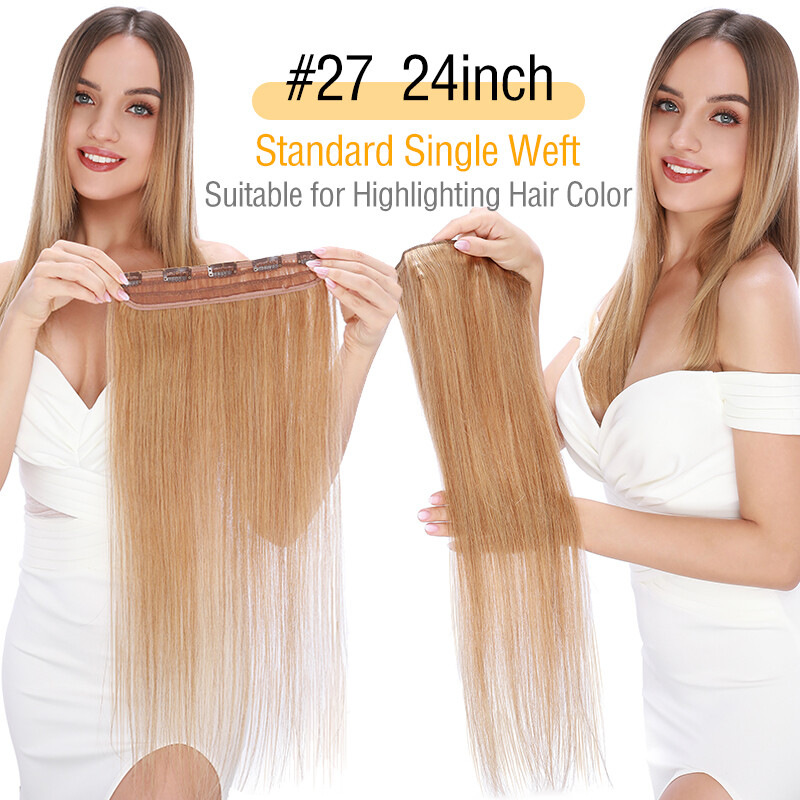 CLEARANCE One Piece Real Remy Human Hair Extensions Thick Clip in Full Head 1PCS