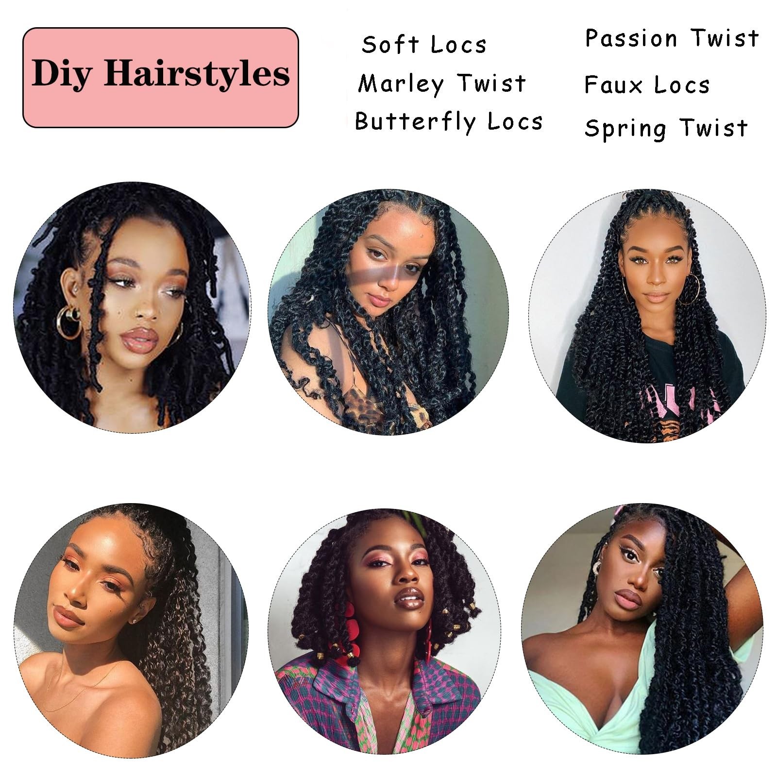 8 Inch Springy Afro Twist Braiding Hair – 3 Tone Kinky Hair, Pre-Separated, 8 Pa