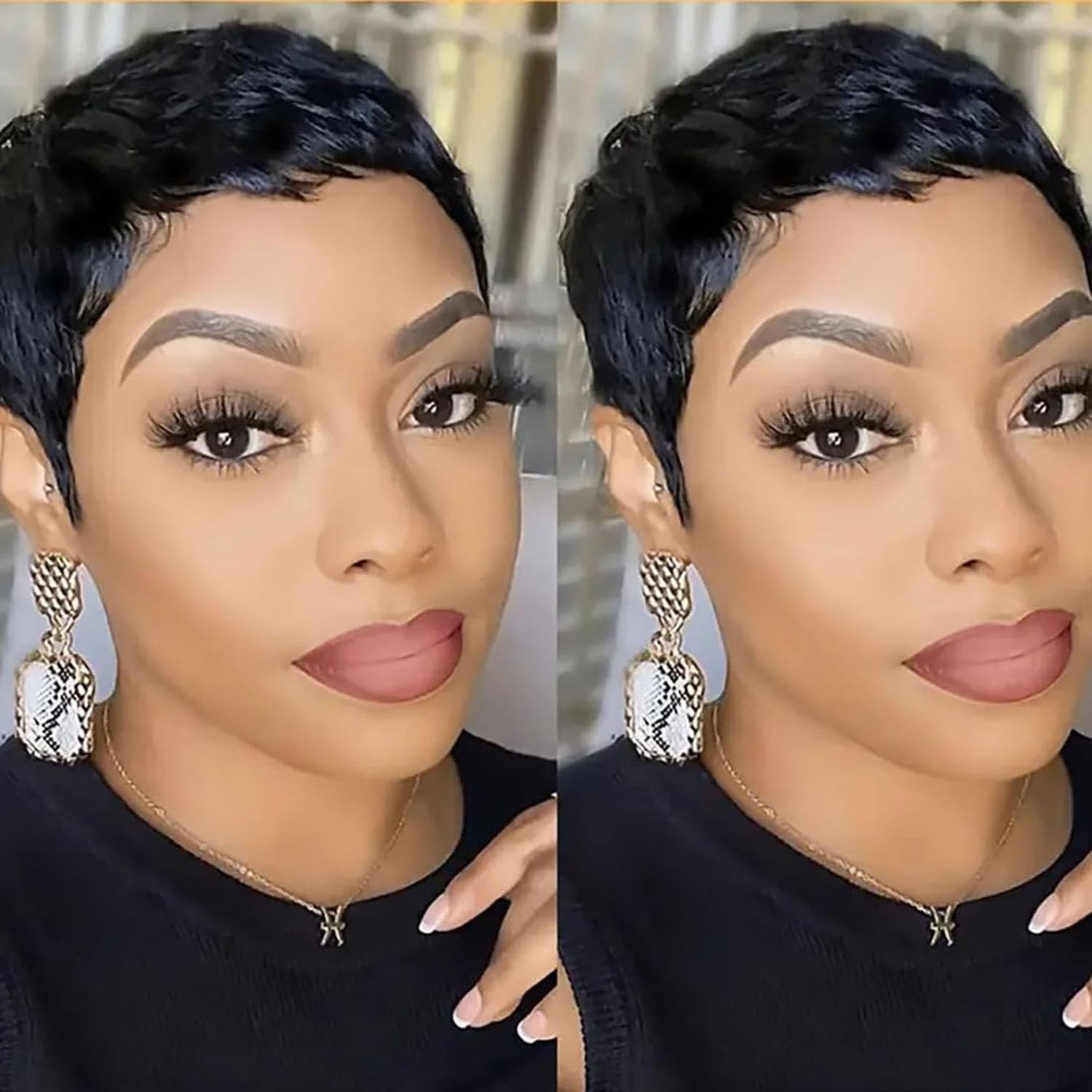 Elegant Pixie Cut Wig for Black Women – Lightweight Glueless Human Hair