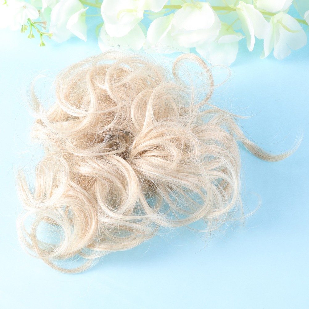 Hair Extension Bun in Golden Color Easy to Wear for Party and Gathering