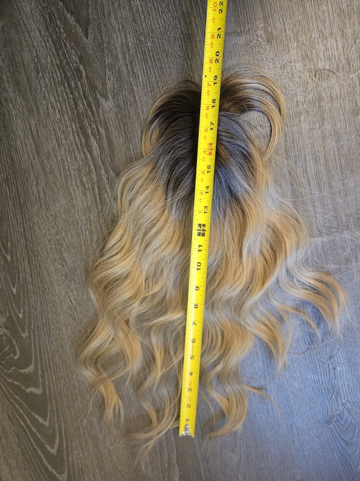 NEW WAVY OMBRE DIRTY BLONDE HAIR TOPPER BANGS Darker At Roots