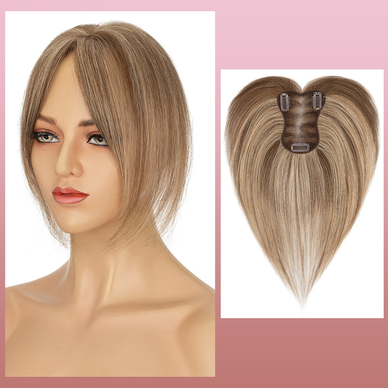8×11 Lace Invisible 100% Human Hair Hairline Topper for thinning/White Wig Lady