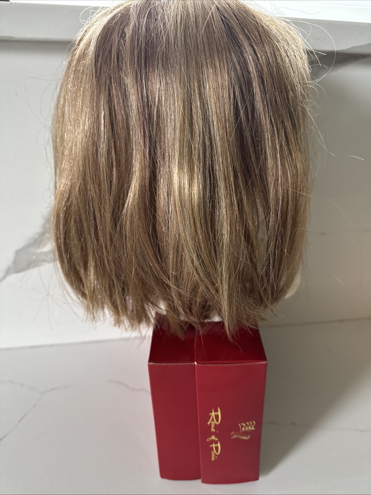 Rene of Paris Synthetic Wig Short Bob with Bangs Blonde Highlighted