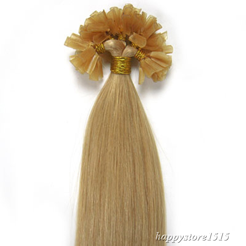 Remy Human Hair Extensions 100S Pre Bonded Nail Keratin U Tip Glue Hair 1g 0.5g