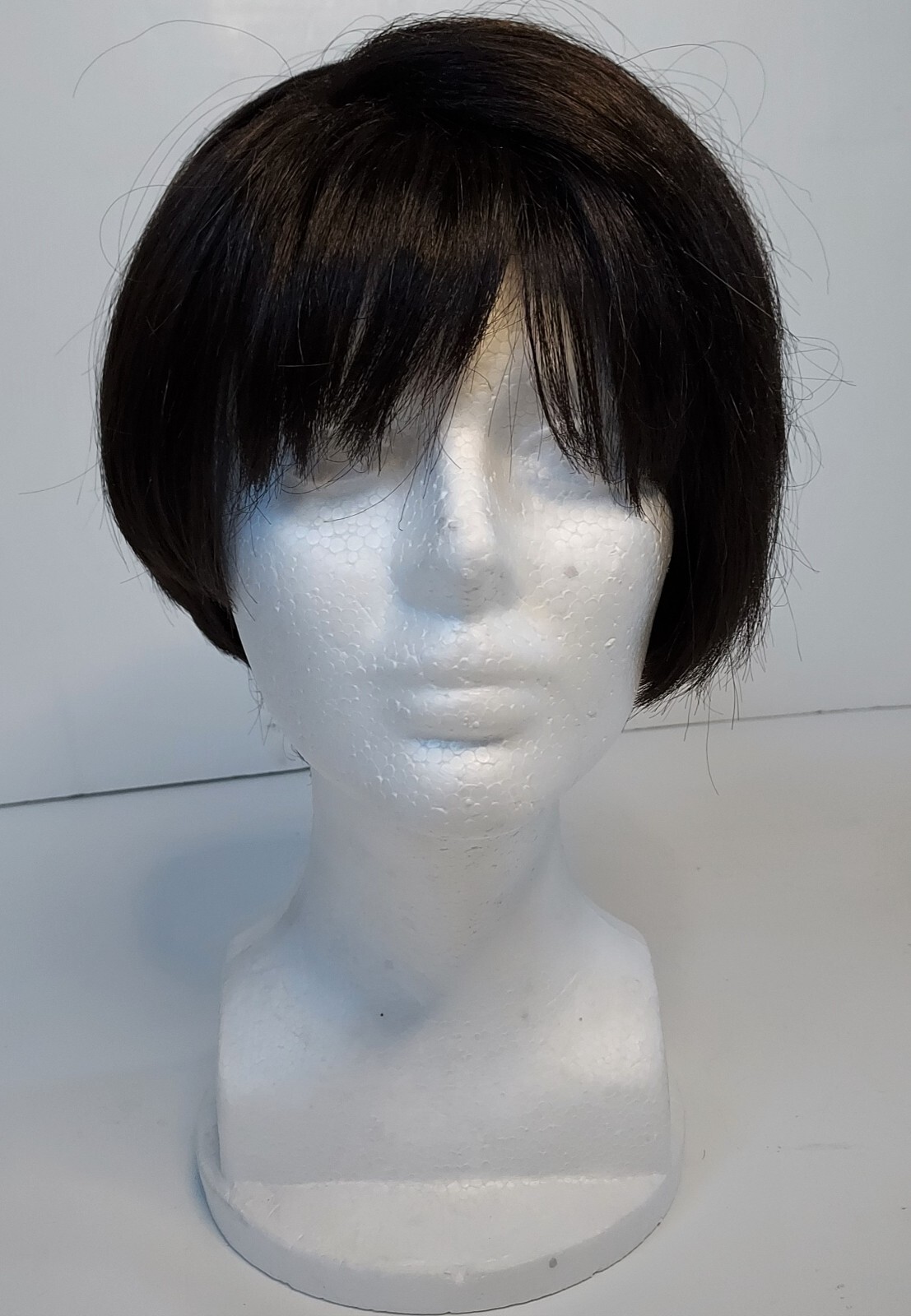 Wig Tapered Stacked Bob Dark Brown Chin Length Personal Fit Cap Magic Touch