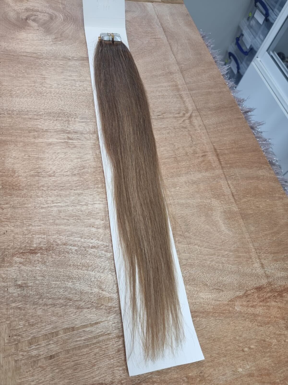 26INCH RUSSIA TAPE IN HUMAN HAIR EXTENSION 100g 40pcs STRAIGHT ASH BLONDE 8# 12A