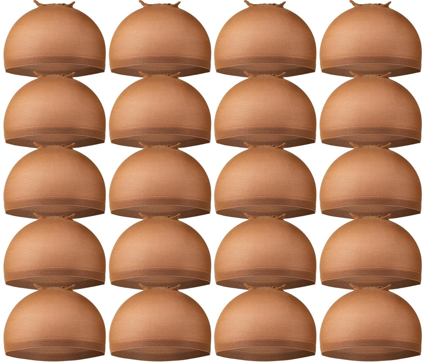 Wig Caps 20pcs Brown Wig Caps Stocking Caps for Wigs Brown Wig Cap
