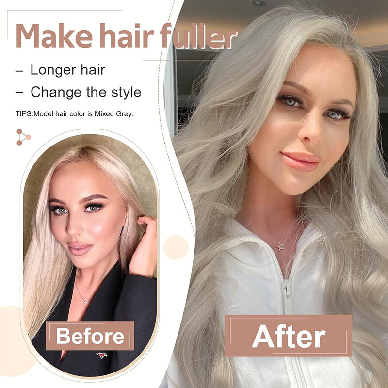 Free Part Women Topper Real As Human Hair Top Toupee Piece Clip in Hairpiece 18″
