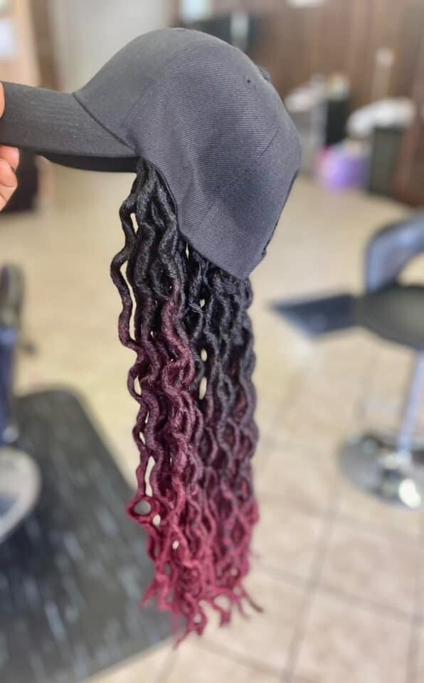 Baseball Cap Wigs With Straight Curly Braid Twist Locks Hairstyle Adjustable Hat